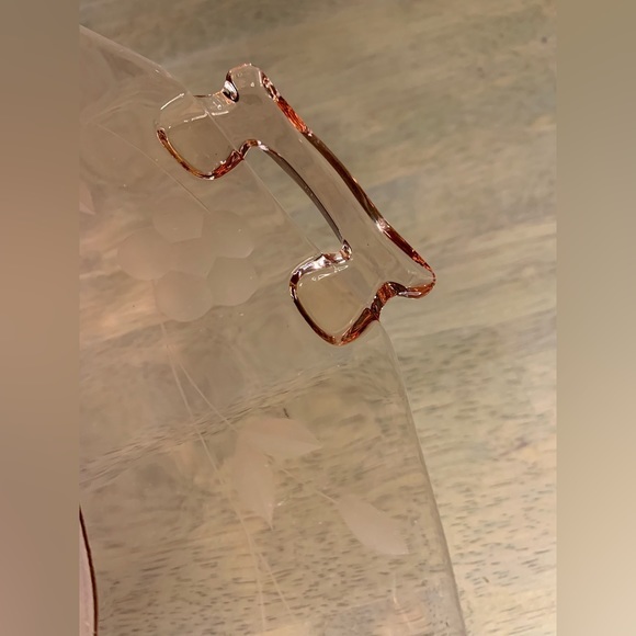 Vintage Pink Depression Octagon Etched Serving Plate - Picture 7 of 7